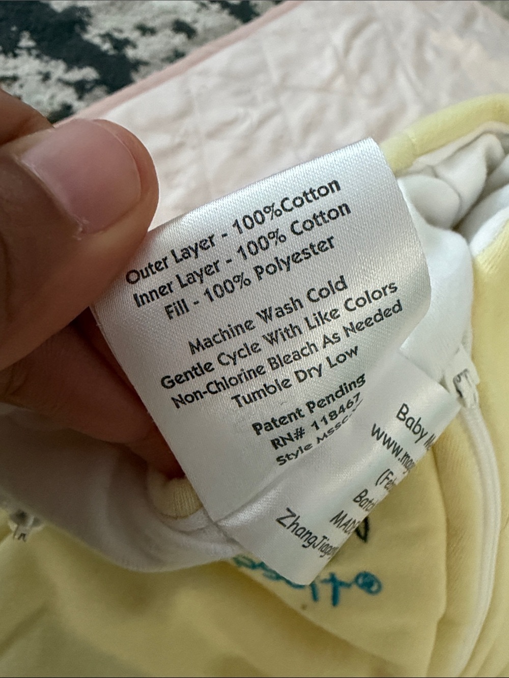 Baby Merlin’s magic sleep sack in Pale Yellow - Picture 4 of 6